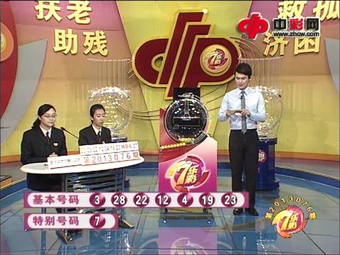 七乐彩第2013076期开奖视频
