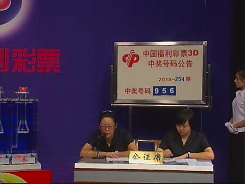 3D第2013254期开奖视频