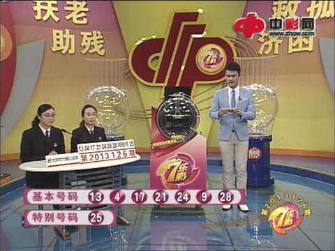 七乐彩第2013126期开奖视频