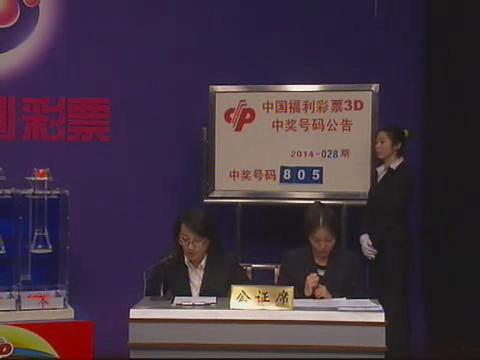 3D第2014028期开奖视频