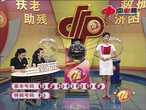 七乐彩第2014100期开奖视频