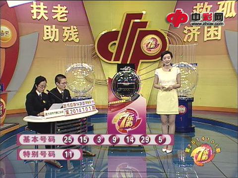 七乐彩第2014101期开奖视频
