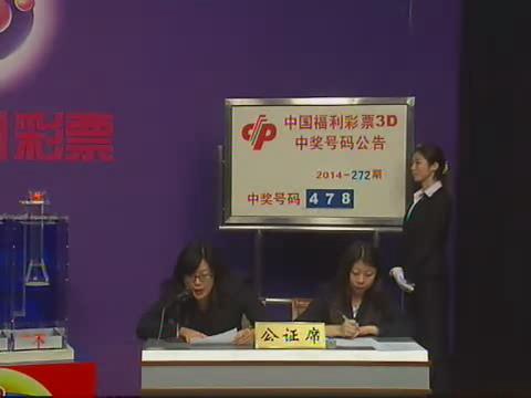 3D第2014272期开奖视频