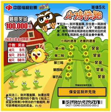 &ldquo;小鸡快跑&rdquo;票样