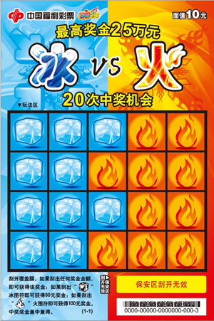 “冰VS火”票样