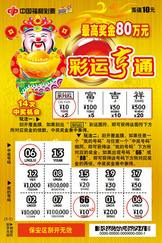 彩运亨通中奖演示