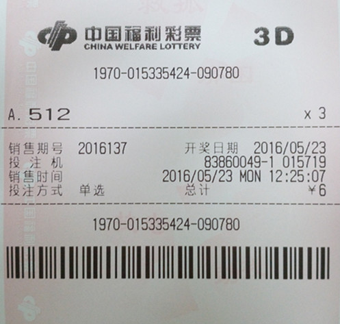 福彩3D彩票正面展示