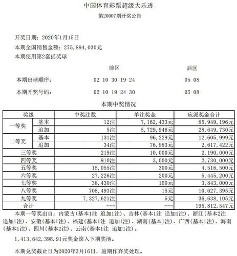 大乐透20007