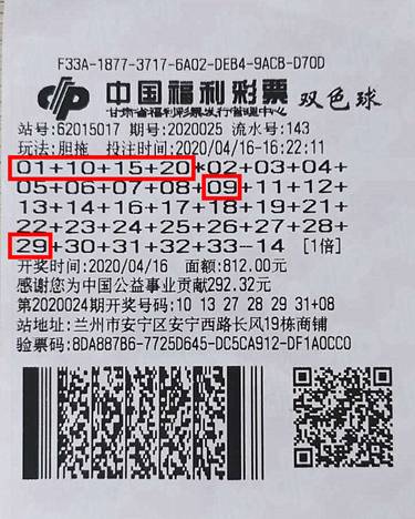 双色球中奖彩票